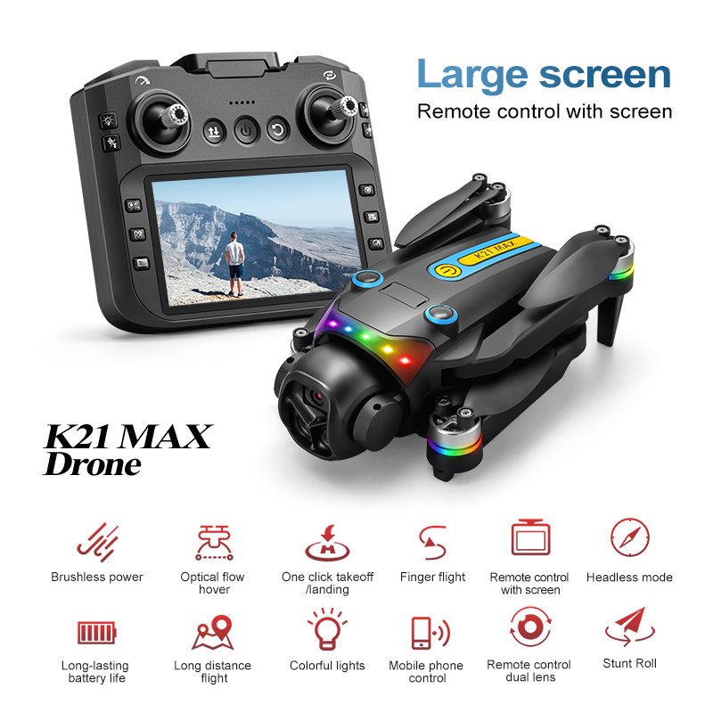 Drone Controller Screen - โดรนถ่ายภาพทางอากาศกลางแจ้ง กล้องคู่ ระบบไฟฟ้า 90 ° 120