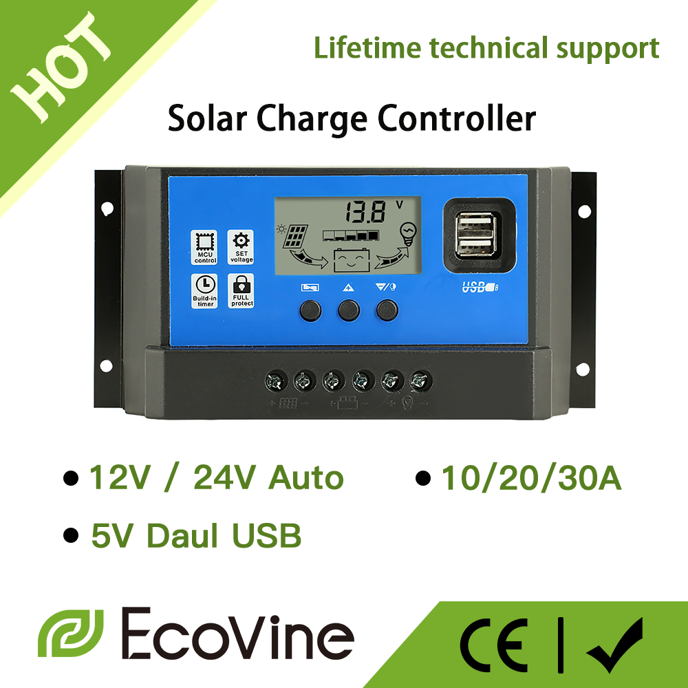 Drone Solar Charger - แผงควบคุมพลังงานแสงอาทิตย์ 12V 24V PWM MPPT 10A